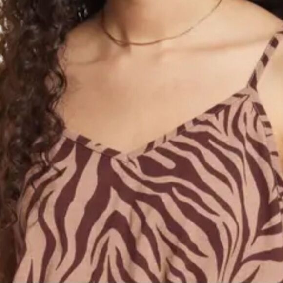 BP. Women’s top 3X animal print adjustable straps cropped V-Neck keyhole tie New - Picture 7 of 8